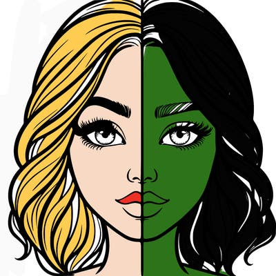 realistic girl split half