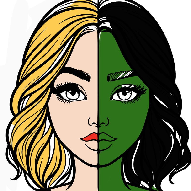 realistic girl split half