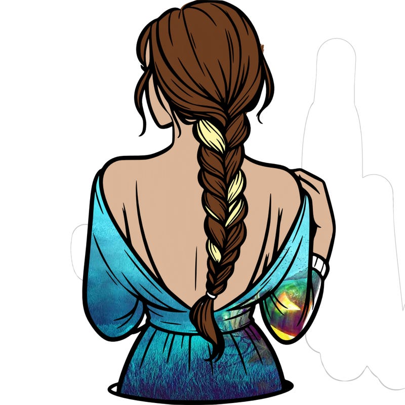 woman turning her back with a braid