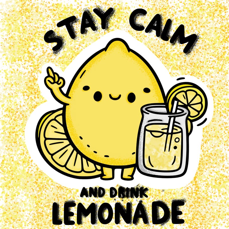 stay calm and drink lemonade