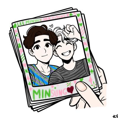 realistic, best friends taking a polaroid picture