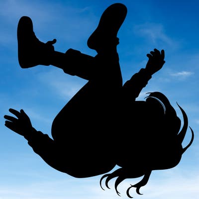 realistic girl falling