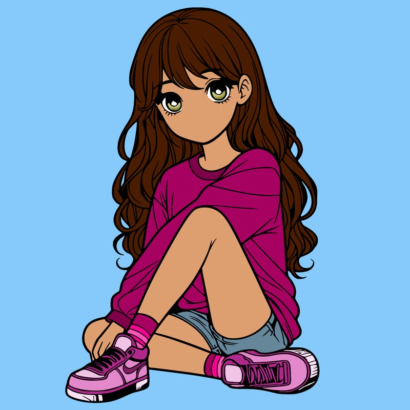 girl sitting realistic