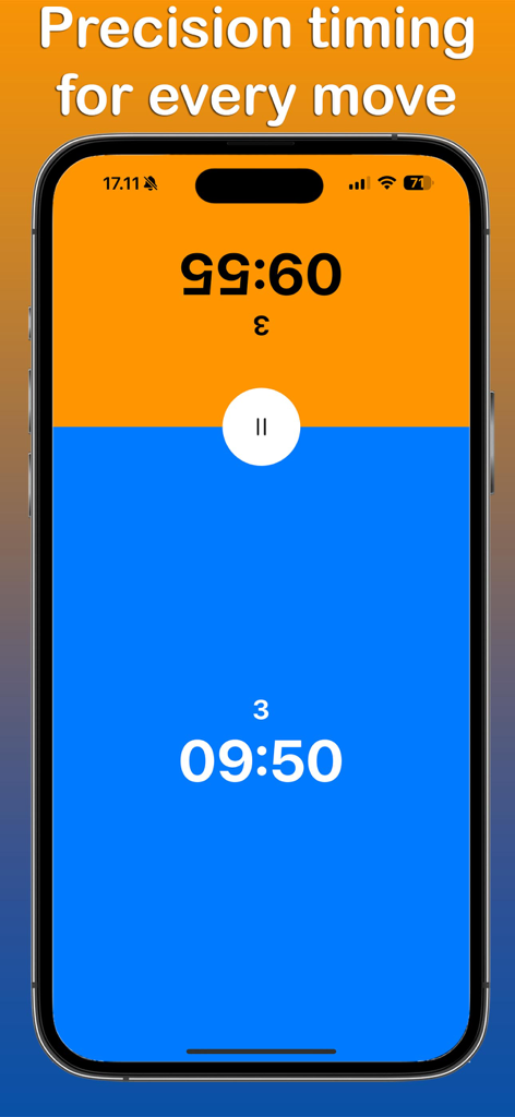 Chess Timer - Clock ™ - Reloj de ajedrez para dos jugadores con temporizadores de cuenta regresiva en pantalla dividida