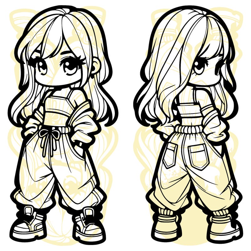 girl in crop top and baggy pants