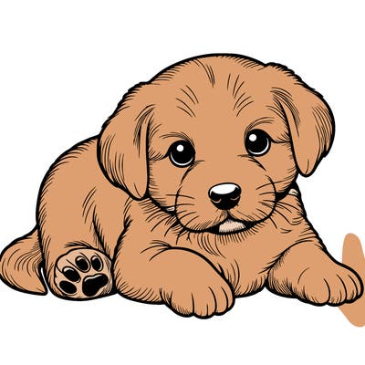 a cute realistic puppy