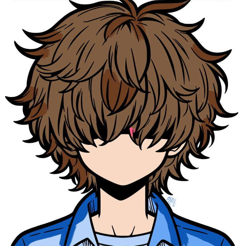 manga boy fluffy hair covering his eyes