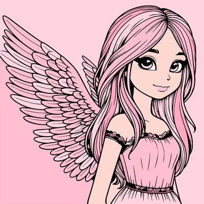 realistic girl with wings