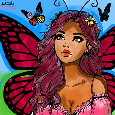 butterfly fairy realistic girl