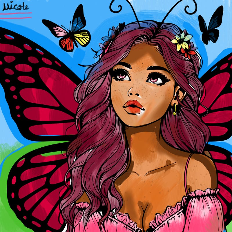 butterfly fairy realistic girl