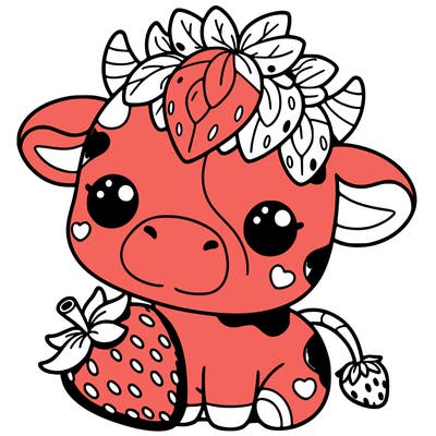 cute strawberry cow