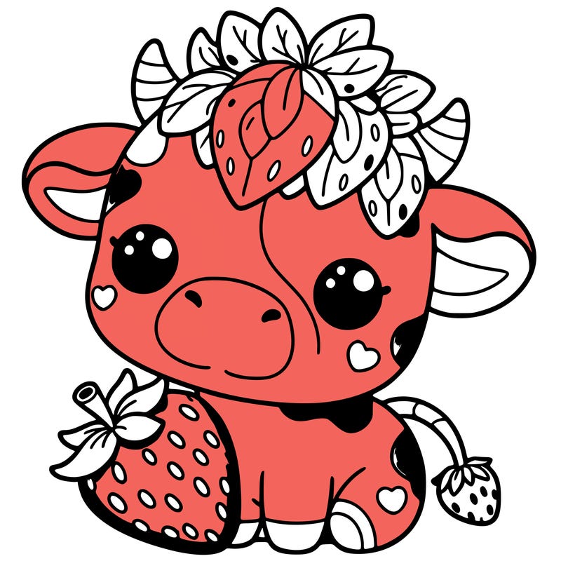 cute strawberry cow