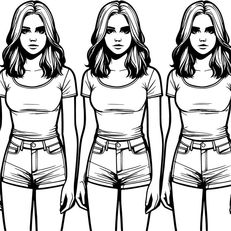 realistic teenage girl whole body