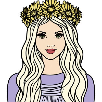 girl with flowers crown