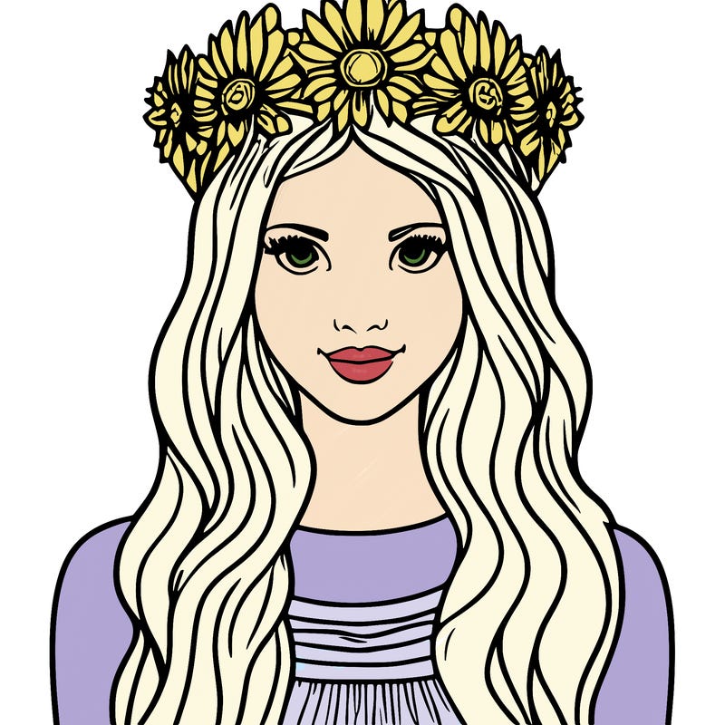 girl with flowers crown