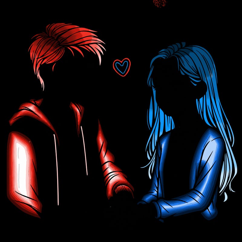 realistic teen couple holding hands