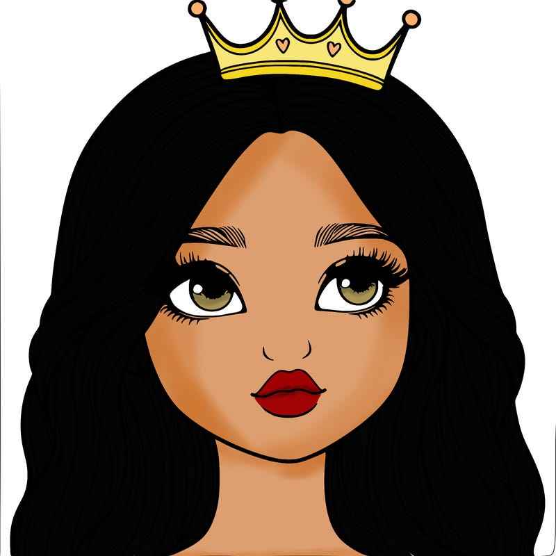 a realistic girl with a crown on