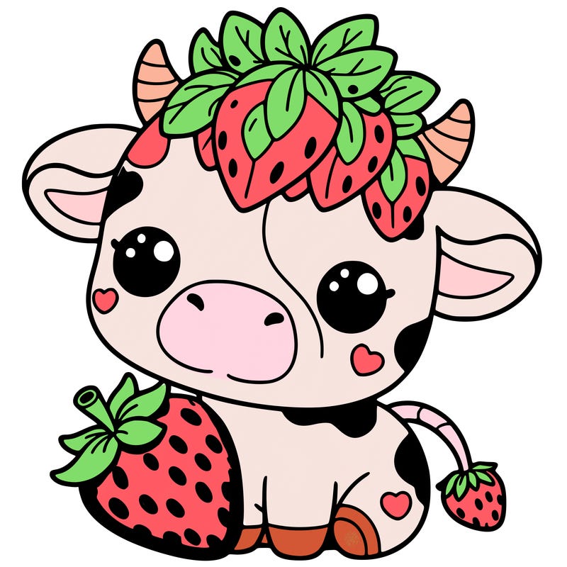 cute strawberry cow