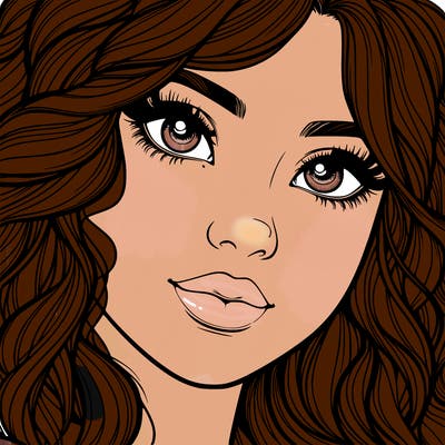 beautiful realistic girl close up to the camera with wavy hair,