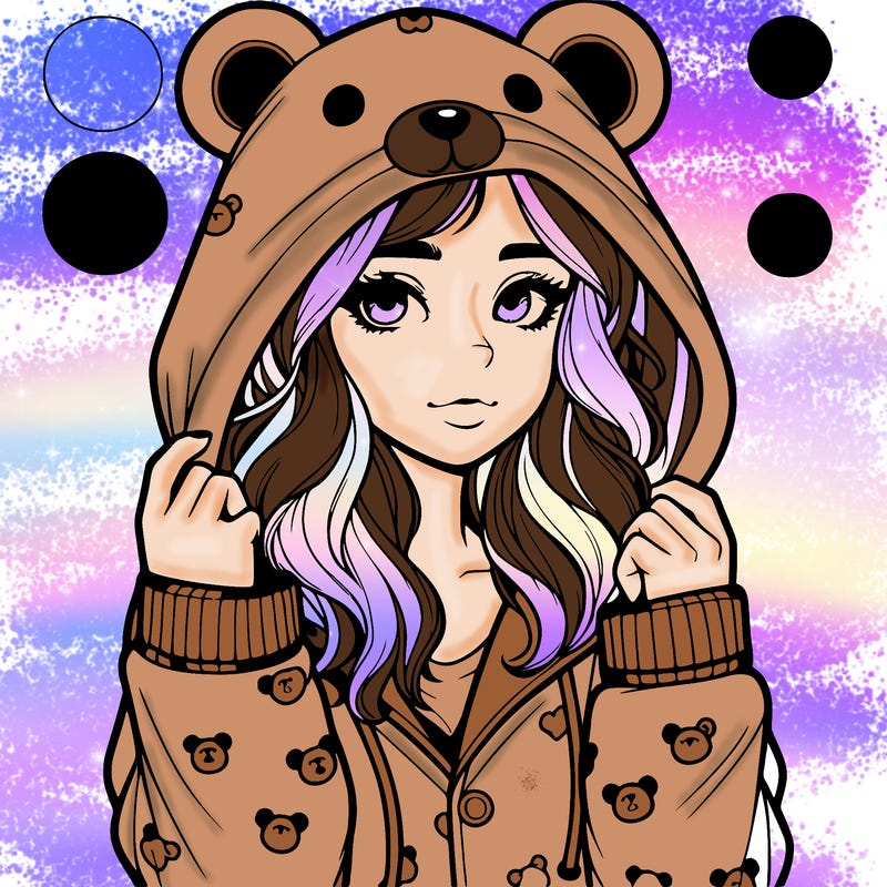 realistic girl in a animal pjs hoodie