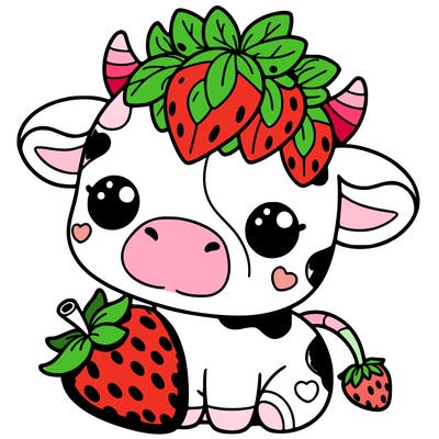 cute strawberry cow