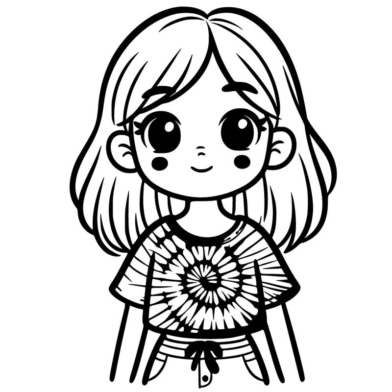 girl with tye dye shirt