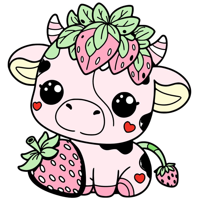 cute strawberry cow
