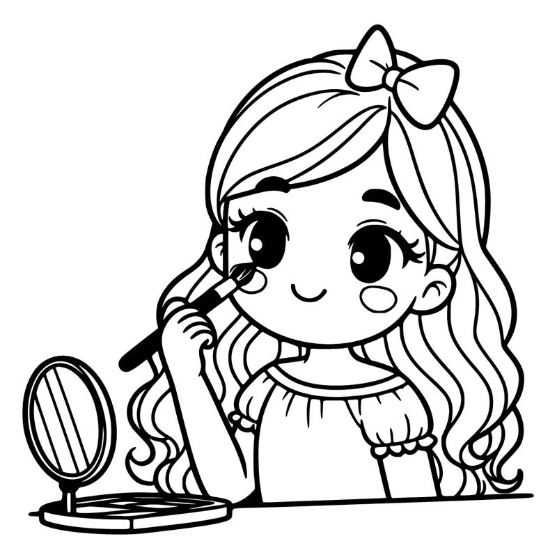 girl doing her makeup