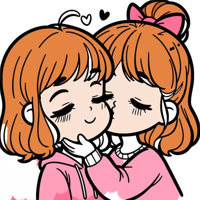 girl kissing a girl’s cheek