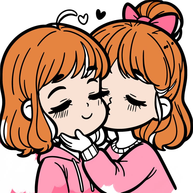 girl kissing a girl’s cheek