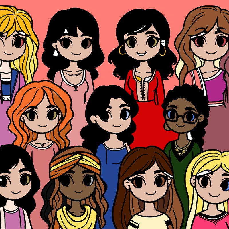 girls of different ethnicitys