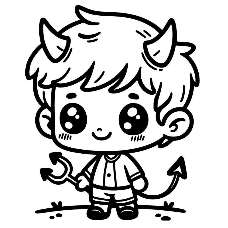 cute small devil boy