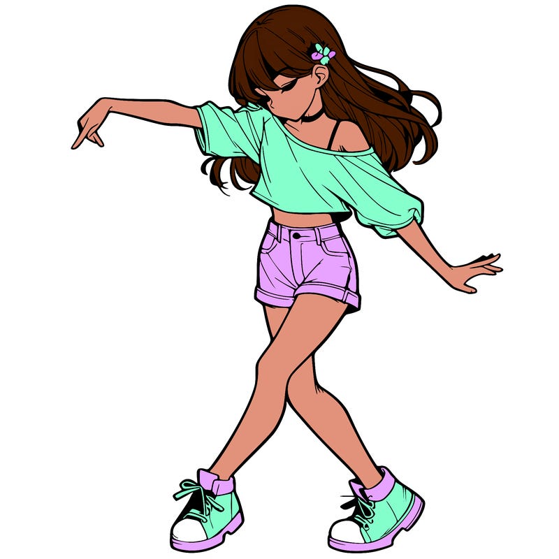realistic girl danceing