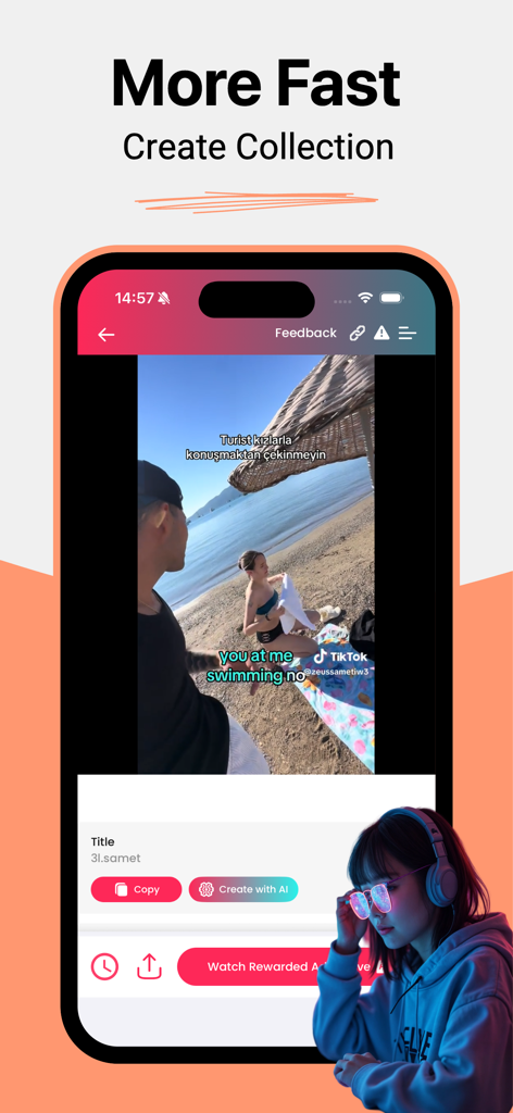 ReposterTik app display for downloading high quality videos without watermarks