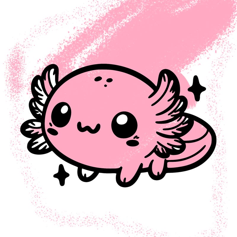 cute easy baby axolotl