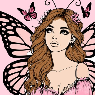 butterfly fairy realistic girl