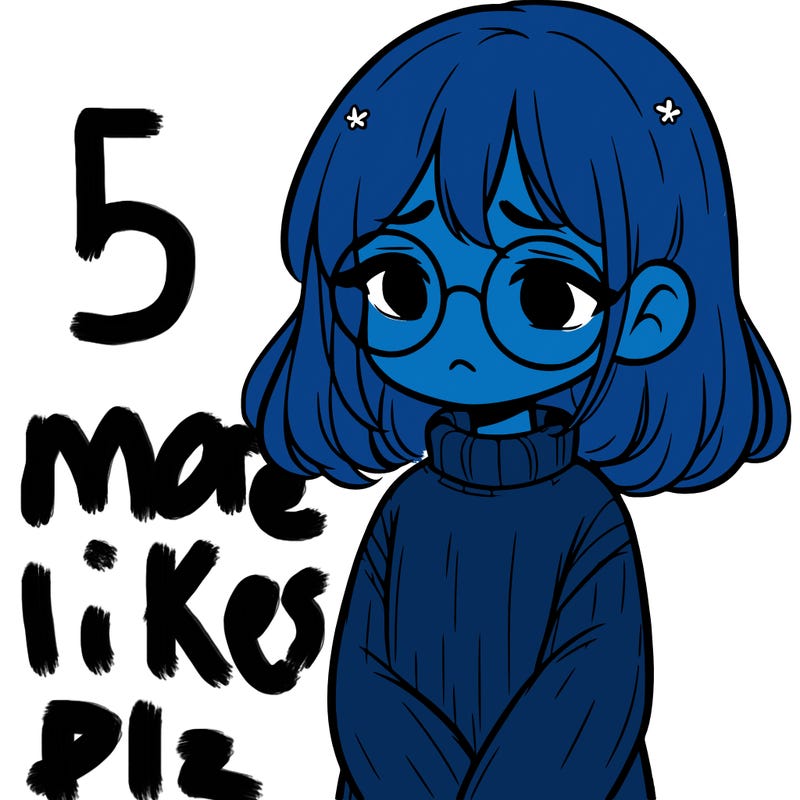 sad girl with glasses in a sweater