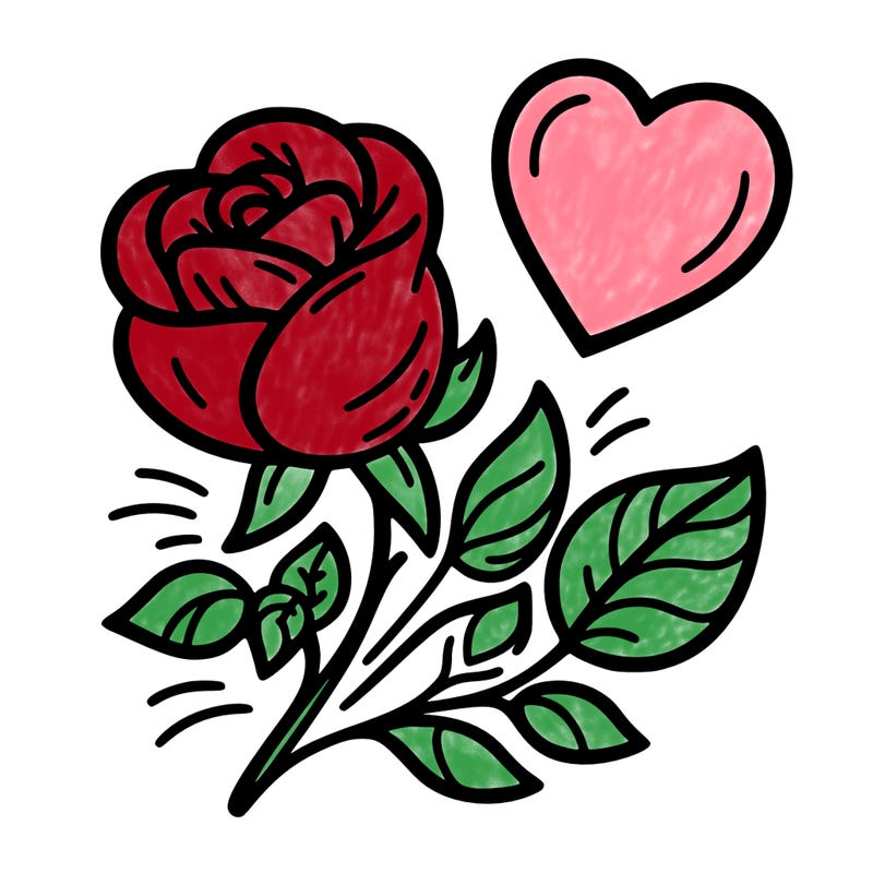 rose and heart