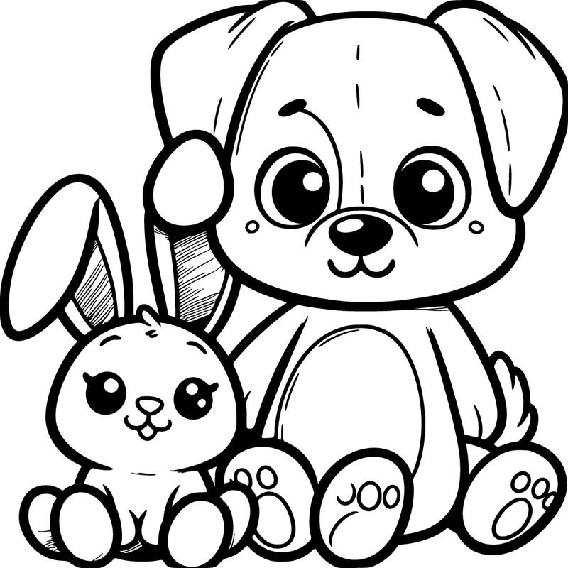 dog and bunny stuffie