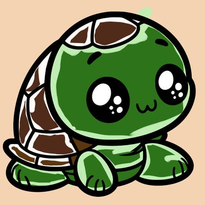 cute little animated turtle