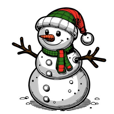 realistic christmas snowman