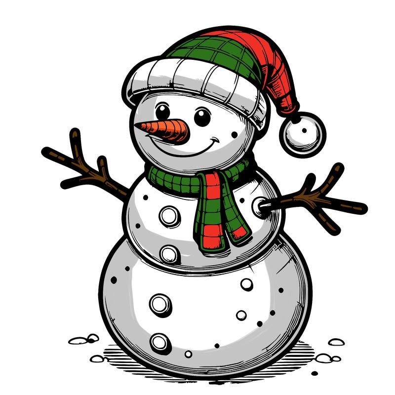 realistic christmas snowman