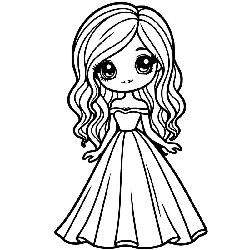 very pretty girl wearing a long dress