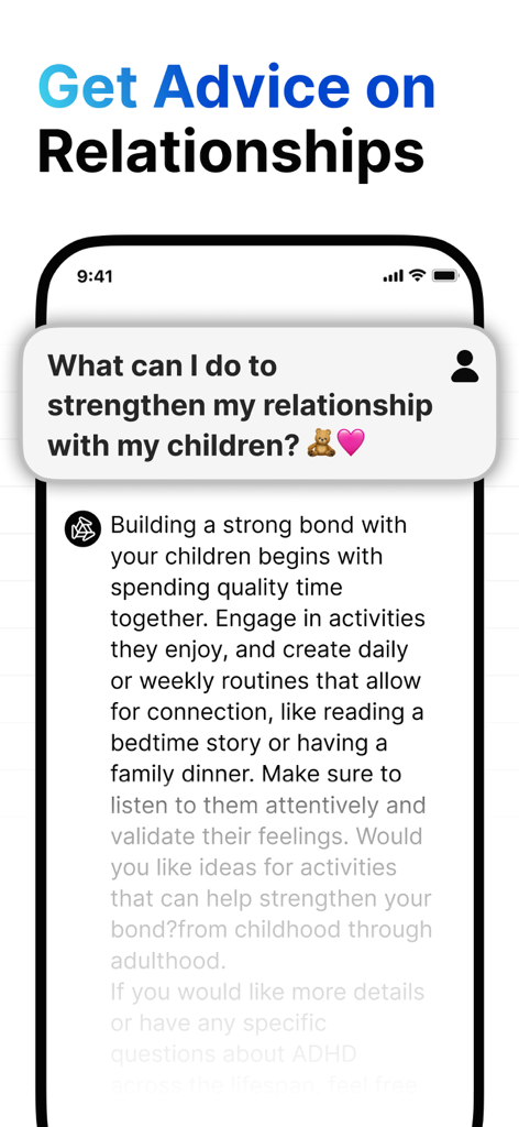 AI Chatbot Assistant - Chat - AI chatbot providing advice on strengthening relationships with children