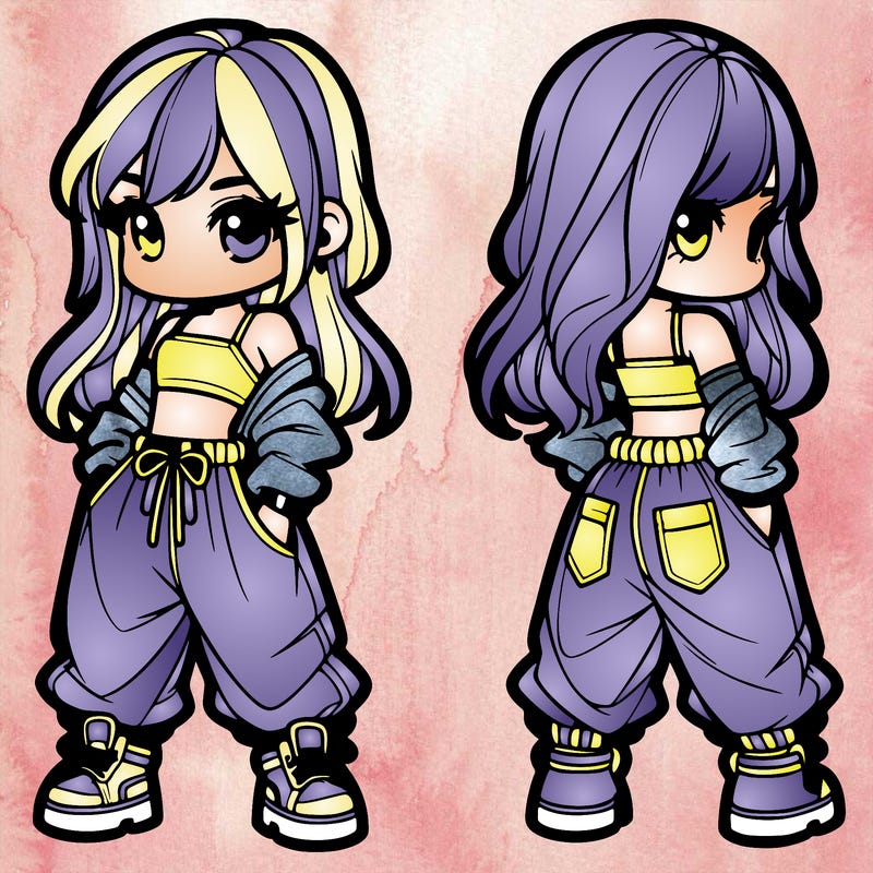 girl in crop top and baggy pants