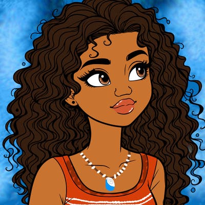 realistic girl with curly hair