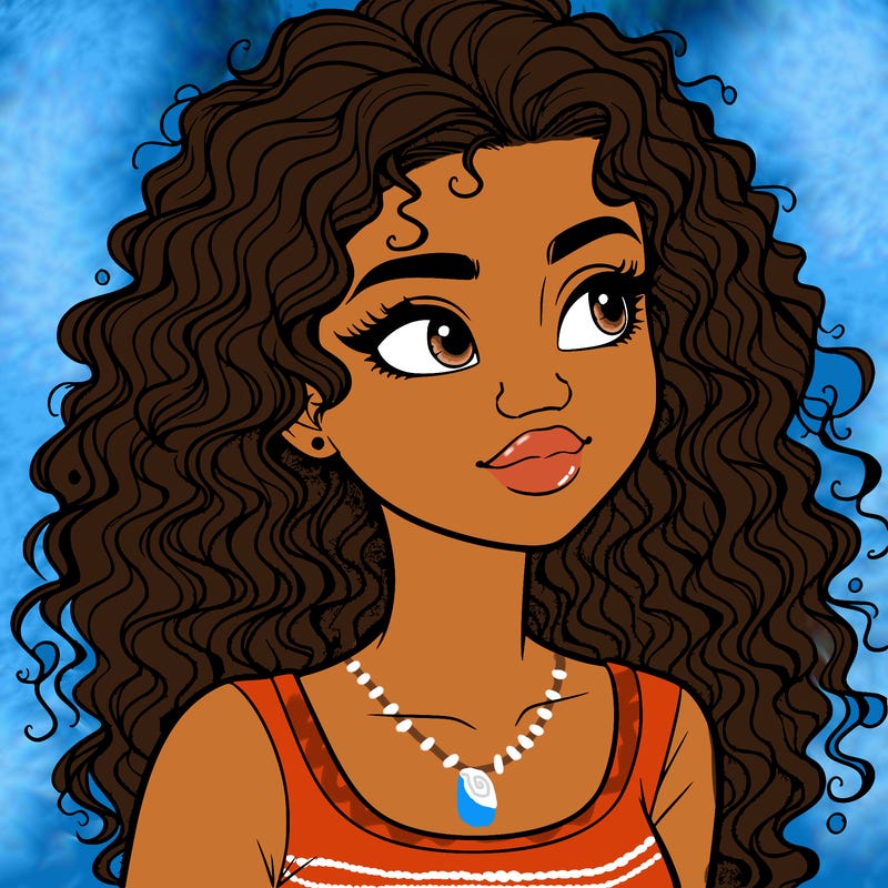 realistic girl with curly hair