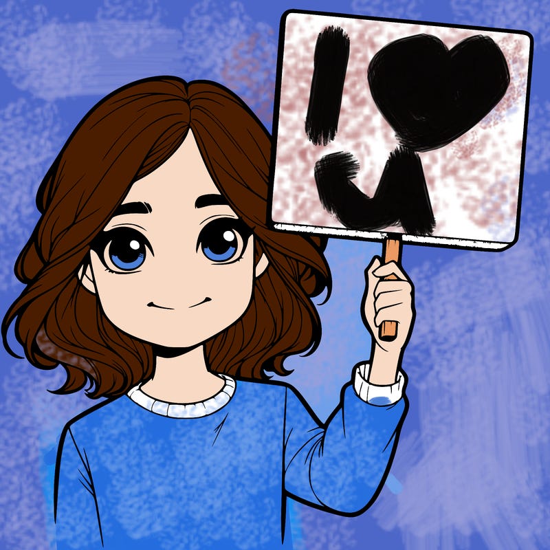 realistic girl holding up a sign