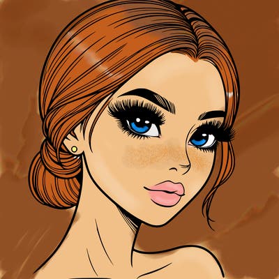 realistic girl with lashes