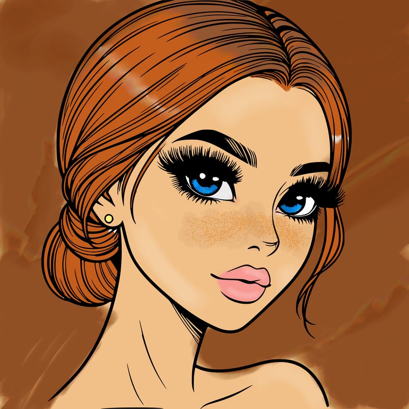 realistic girl with lashes